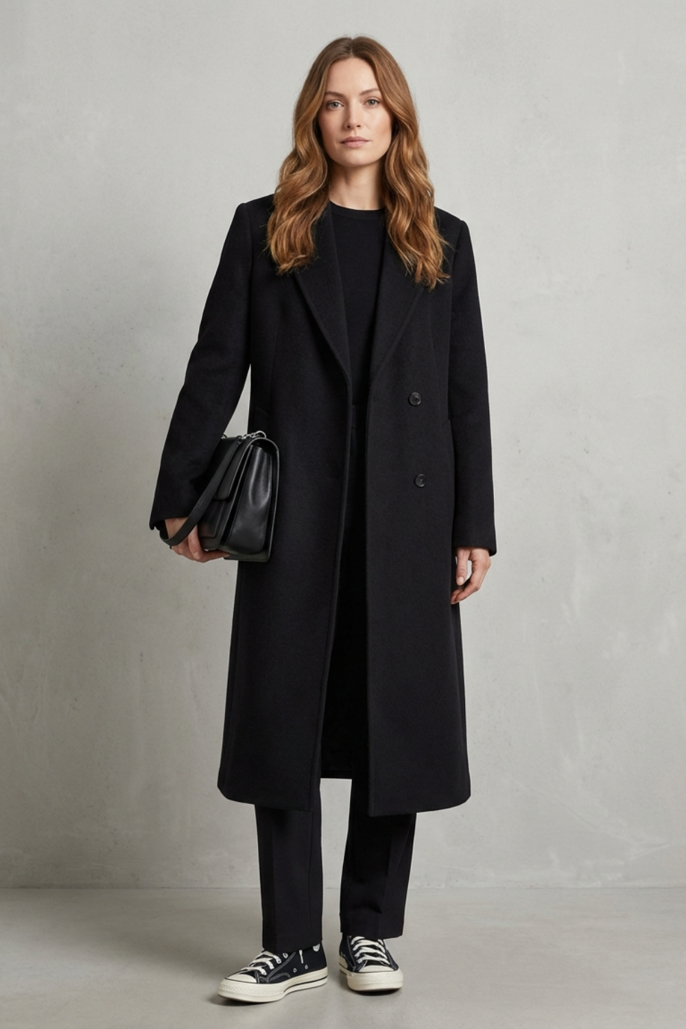 Classic Herringbone Wool Overcoat – Timeless Tailored Style