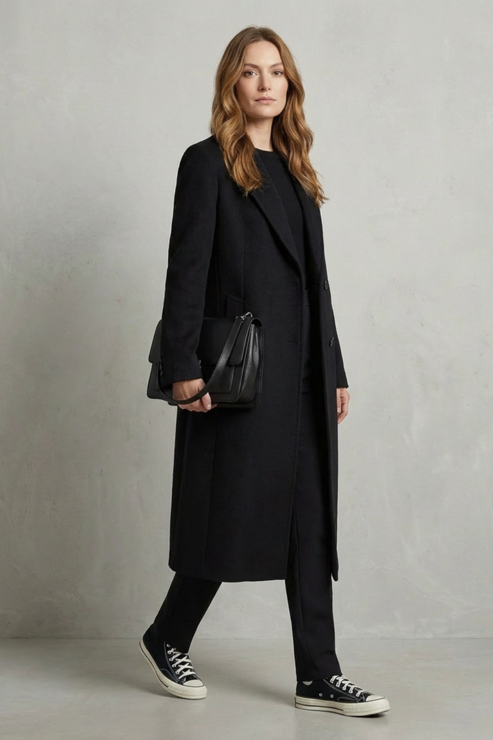 Classic Herringbone Wool Overcoat – Timeless Tailored Style