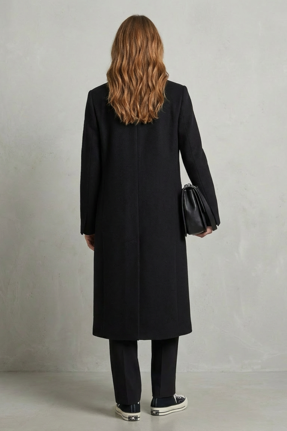 Classic Herringbone Wool Overcoat – Timeless Tailored Style