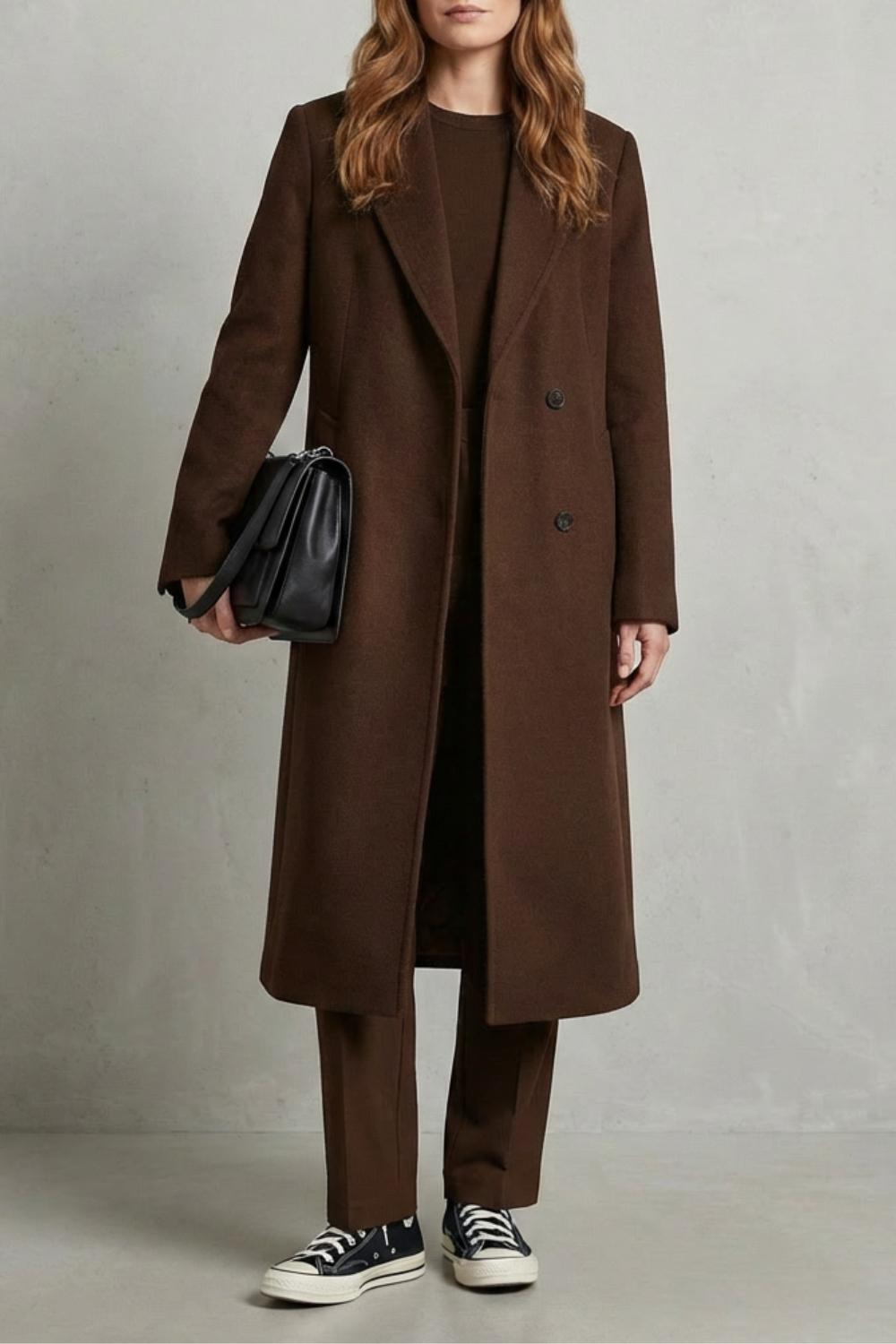 Classic Herringbone Wool Overcoat – Timeless Tailored Style