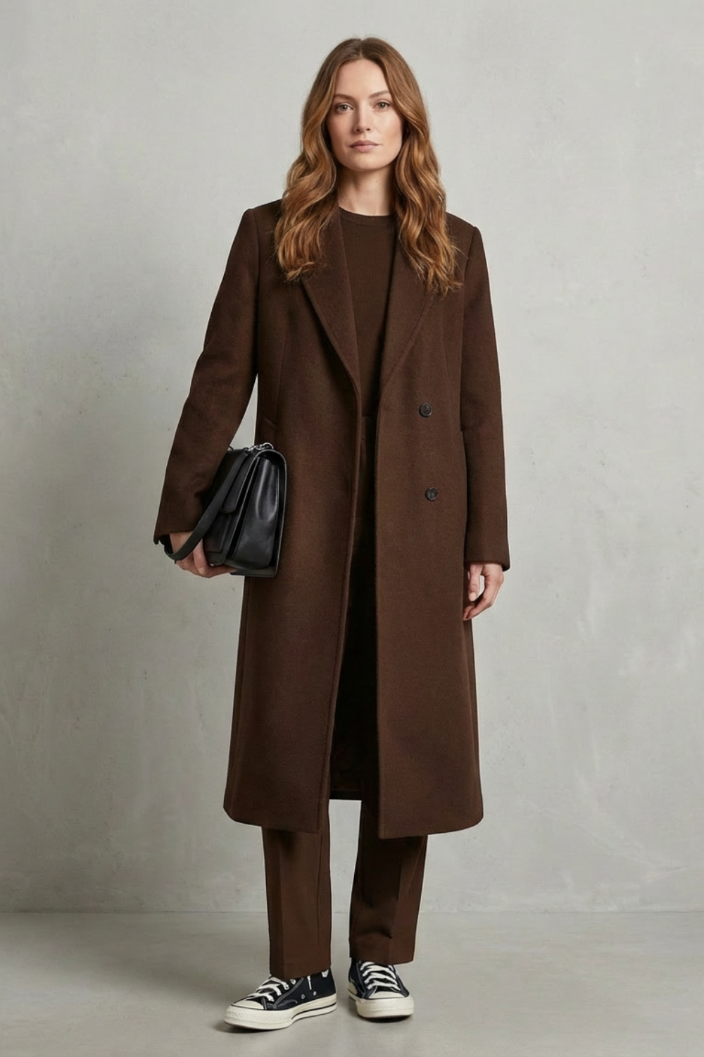 Classic Herringbone Wool Overcoat – Timeless Tailored Style