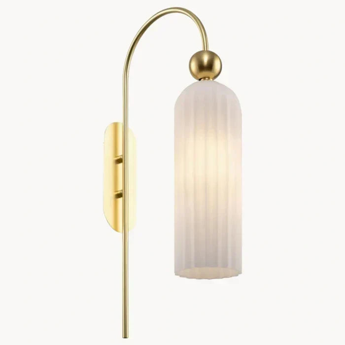 Azura Antique Cylinder Vertical Ribbed Glass Wall Sconce