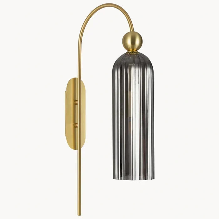 Azura Antique Cylinder Vertical Ribbed Glass Wall Sconce