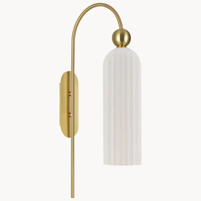 Azura Antique Cylinder Vertical Ribbed Glass Wall Sconce