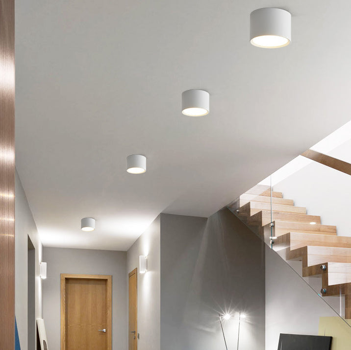 Modern Minimalist Cylinder Aluminum Acrylic LED Ceiling Lamp for Hallways
