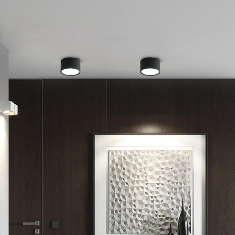 Modern Minimalist Cylinder Aluminum Acrylic LED Ceiling Lamp for Hallways