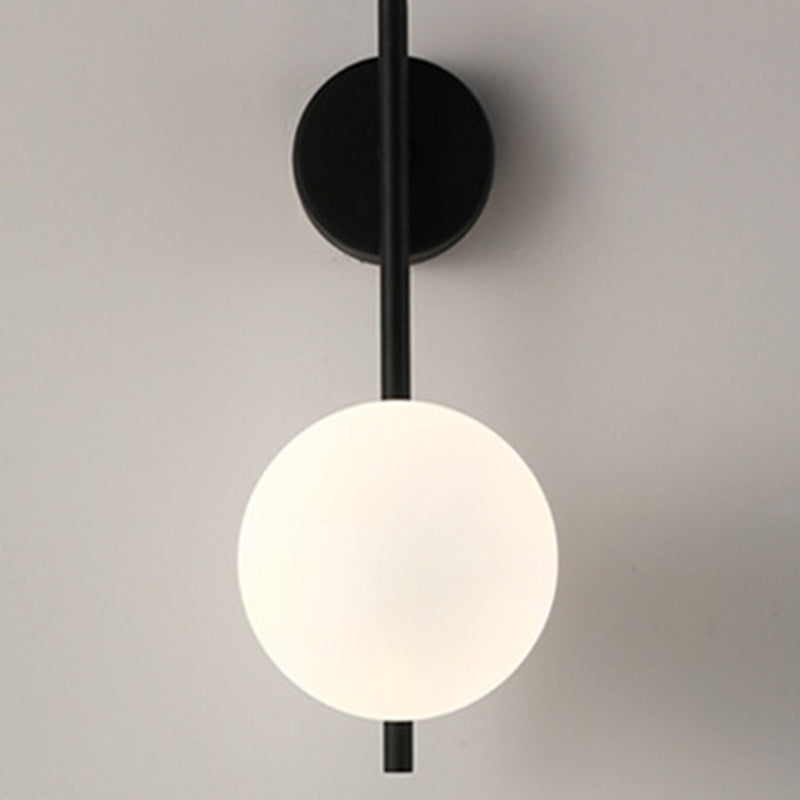 Contemporary Nordic Globe Iron Glass 1-Light Wall Lamp for Living Room