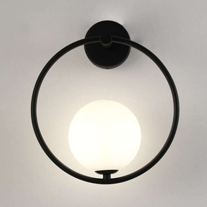 Contemporary Nordic Globe Iron Glass 1-Light Wall Lamp for Living Room