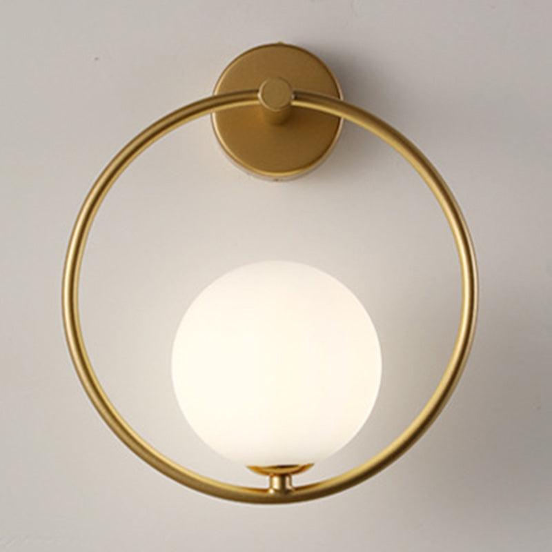 Contemporary Nordic Globe Iron Glass 1-Light Wall Lamp for Living Room