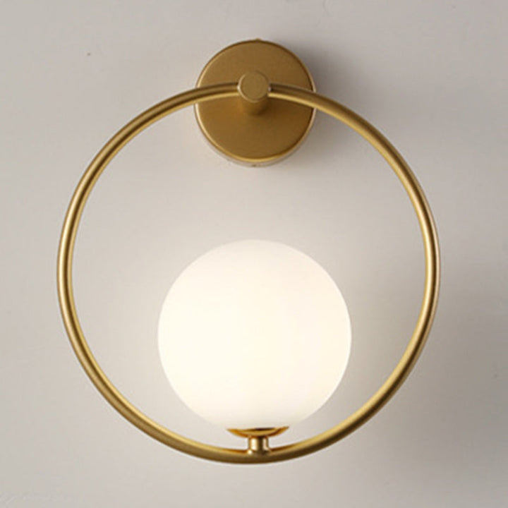 Contemporary Nordic Globe Iron Glass 1-Light Wall Lamp for Living Room