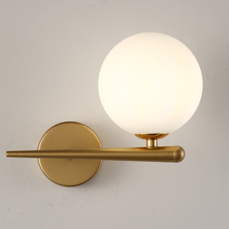 Contemporary Nordic Globe Iron Glass 1-Light Wall Lamp for Living Room