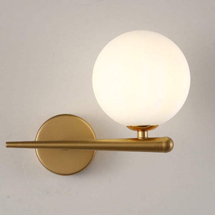 Contemporary Nordic Globe Iron Glass 1-Light Wall Lamp for Living Room