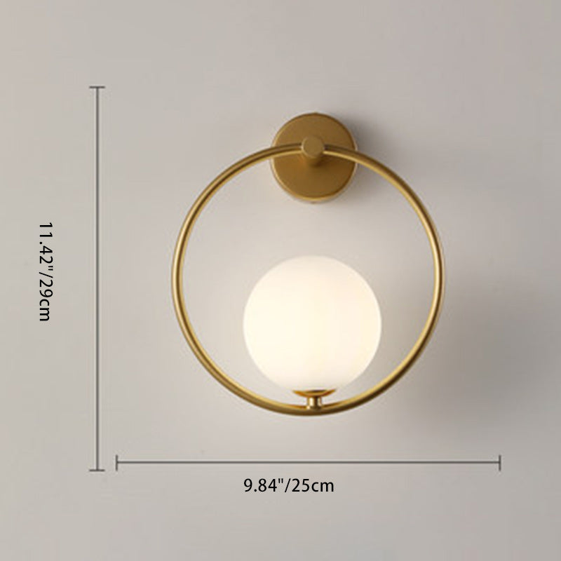 Contemporary Nordic Globe Iron Glass 1-Light Wall Lamp for Living Room