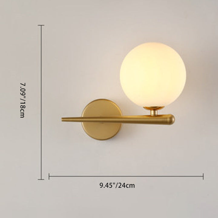 Contemporary Nordic Globe Iron Glass 1-Light Wall Lamp for Living Room