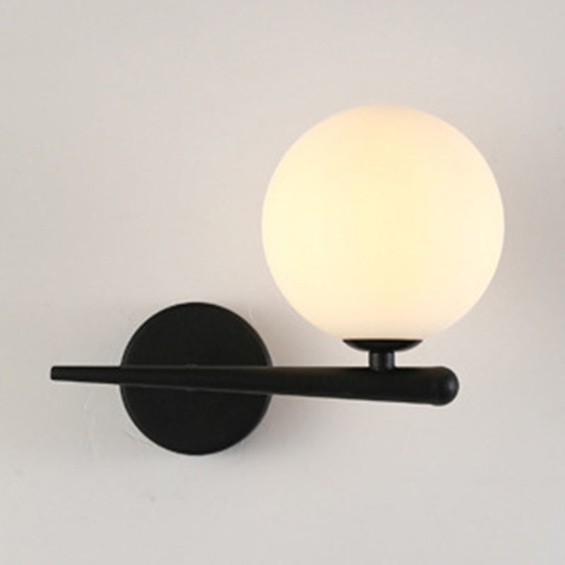 Contemporary Nordic Globe Iron Glass 1-Light Wall Lamp for Living Room