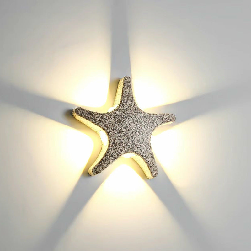 Contemporary Creative Waterproof Starfish Die-Cast Aluminum Acrylic LED Outdoor Wall Lamp for Outdoor Patio