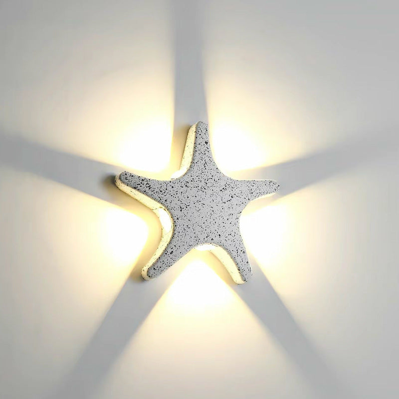 Contemporary Creative Waterproof Starfish Die-Cast Aluminum Acrylic LED Outdoor Wall Lamp for Outdoor Patio