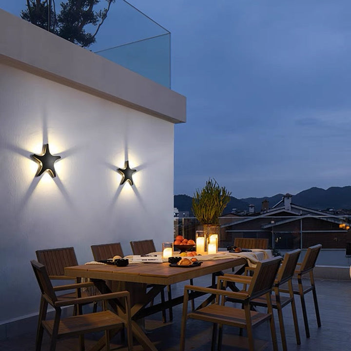 Contemporary Creative Waterproof Starfish Die-Cast Aluminum Acrylic LED Outdoor Wall Lamp for Outdoor Patio