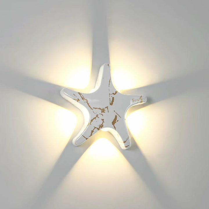 Contemporary Creative Waterproof Starfish Die-Cast Aluminum Acrylic LED Outdoor Wall Lamp for Outdoor Patio