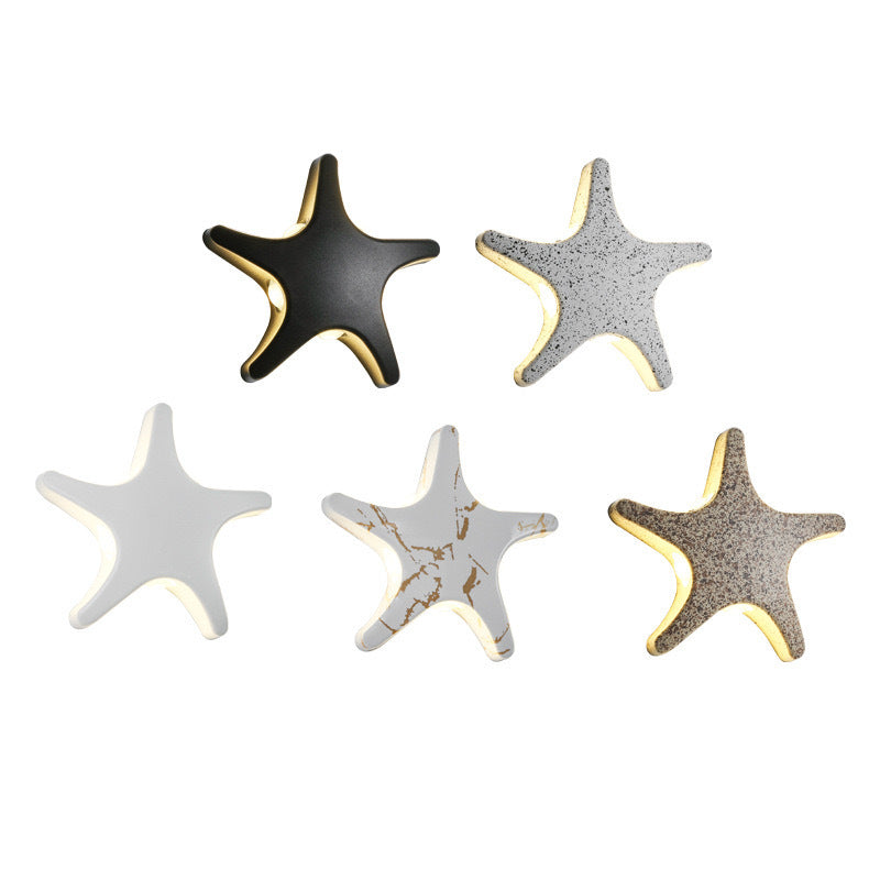 Contemporary Creative Waterproof Starfish Die-Cast Aluminum Acrylic LED Outdoor Wall Lamp for Outdoor Patio