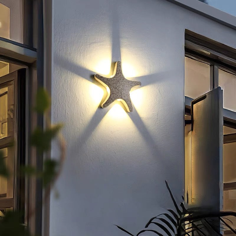 Contemporary Creative Waterproof Starfish Die-Cast Aluminum Acrylic LED Outdoor Wall Lamp for Outdoor Patio