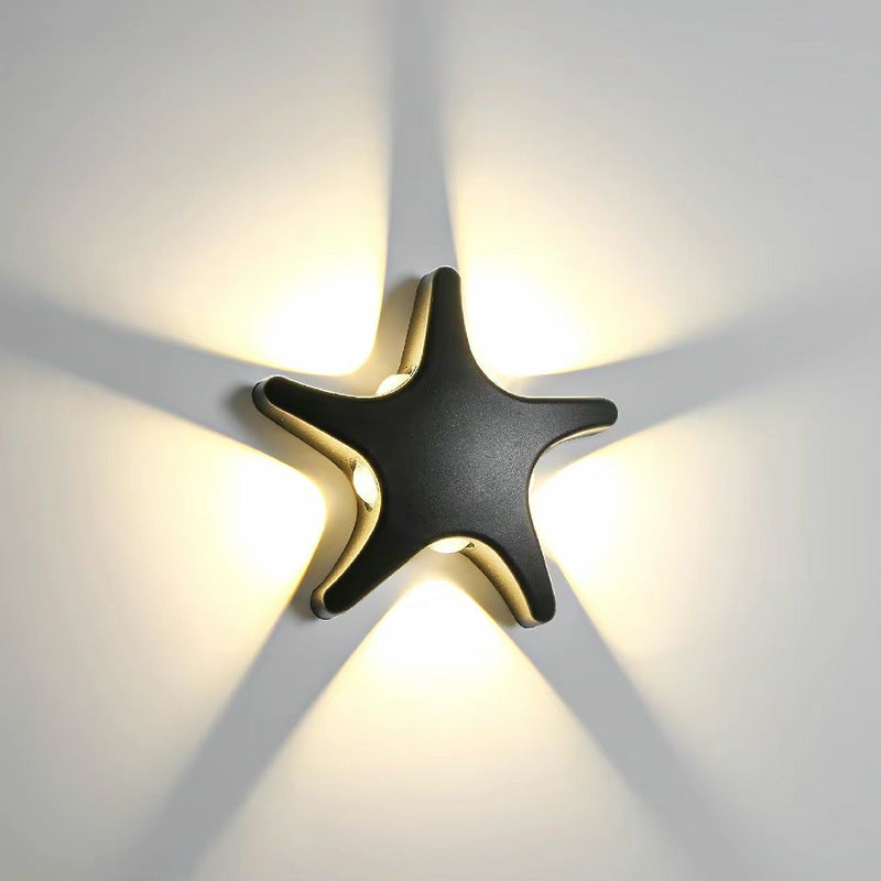 Contemporary Creative Waterproof Starfish Die-Cast Aluminum Acrylic LED Outdoor Wall Lamp for Outdoor Patio