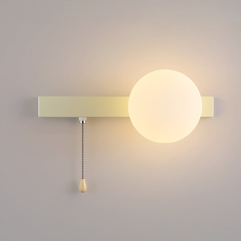 Modern Simplicity Geometry Iron Glass 1-Light Zipper Wall Lamp for Bedroom