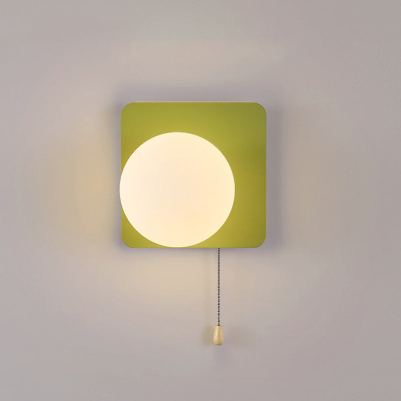 Modern Simplicity Geometry Iron Glass 1-Light Zipper Wall Lamp for Bedroom
