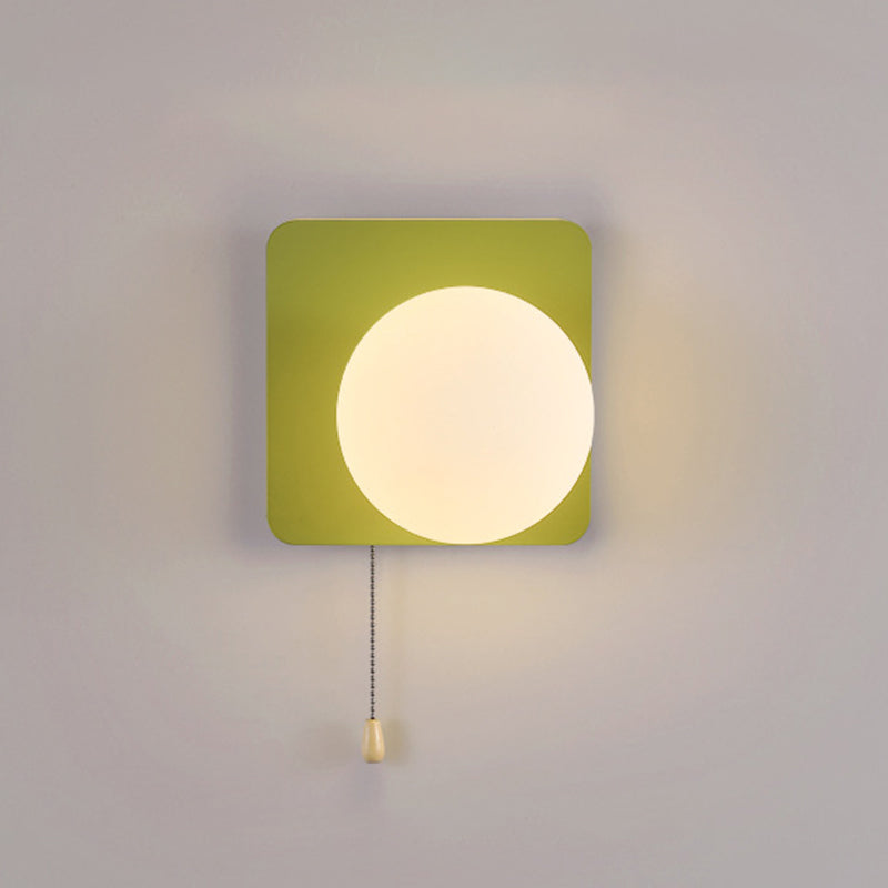 Modern Simplicity Geometry Iron Glass 1-Light Zipper Wall Lamp for Bedroom