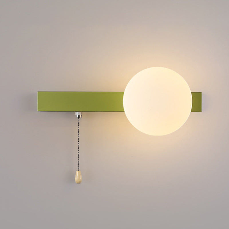 Modern Simplicity Geometry Iron Glass 1-Light Zipper Wall Lamp for Bedroom
