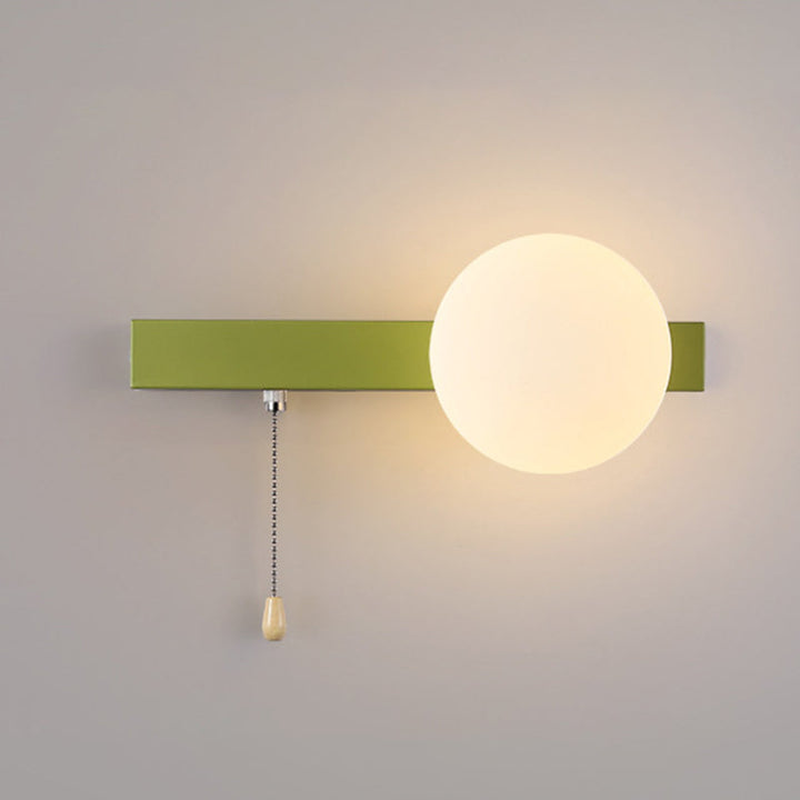 Modern Simplicity Geometry Iron Glass 1-Light Zipper Wall Lamp for Bedroom