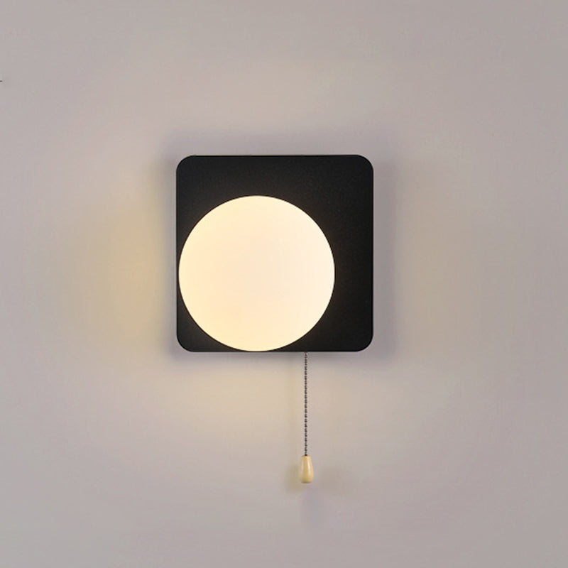 Modern Simplicity Geometry Iron Glass 1-Light Zipper Wall Lamp for Bedroom