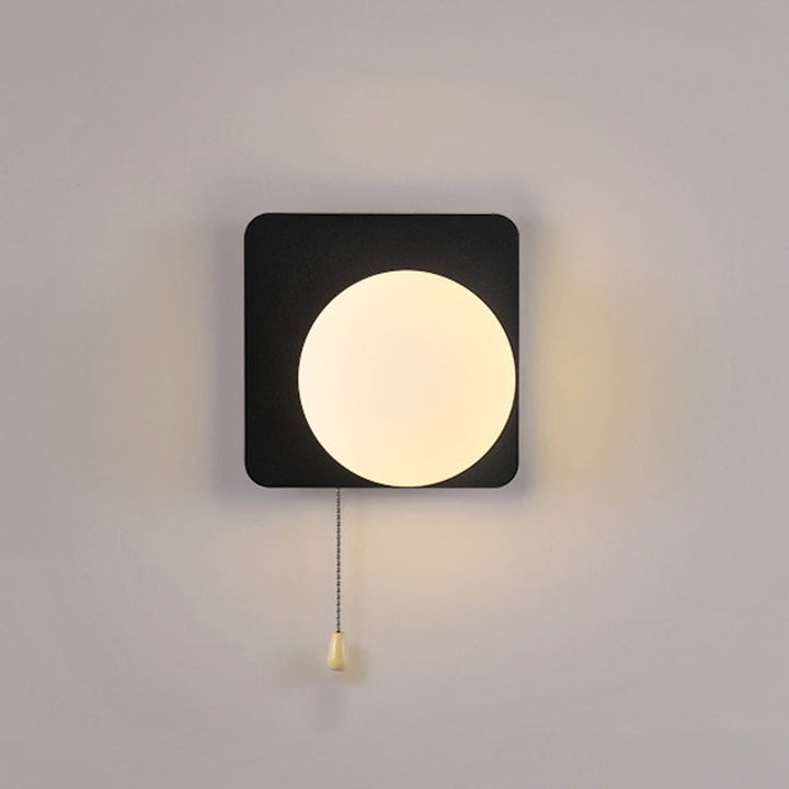 Modern Simplicity Geometry Iron Glass 1-Light Zipper Wall Lamp for Bedroom