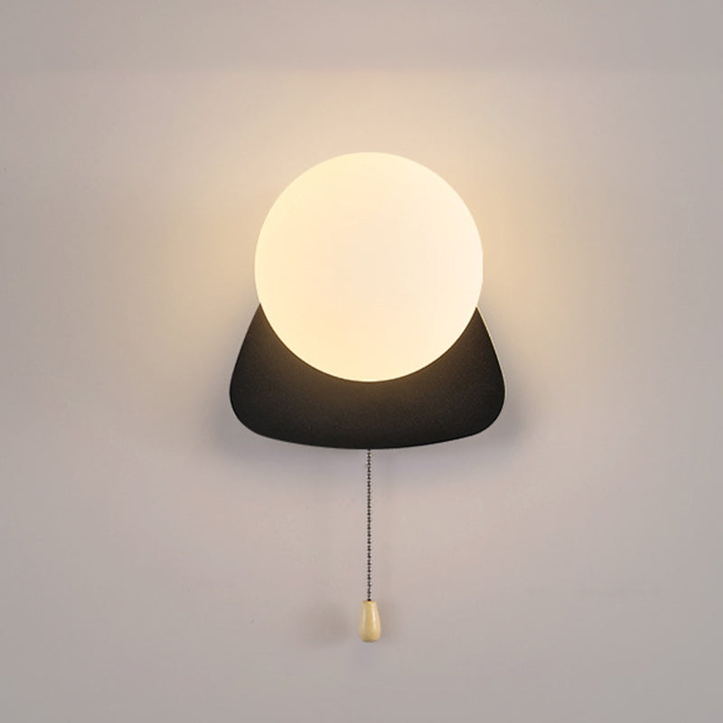 Modern Simplicity Geometry Iron Glass 1-Light Zipper Wall Lamp for Bedroom