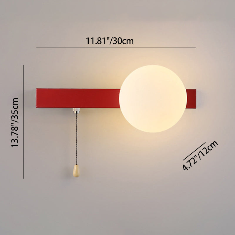Modern Simplicity Geometry Iron Glass 1-Light Zipper Wall Lamp for Bedroom