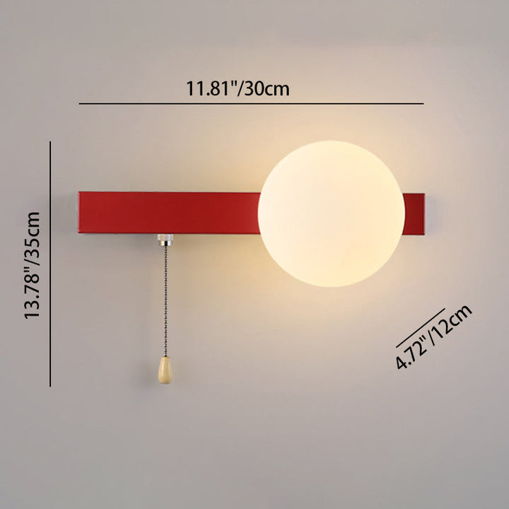 Modern Simplicity Geometry Iron Glass 1-Light Zipper Wall Lamp for Bedroom