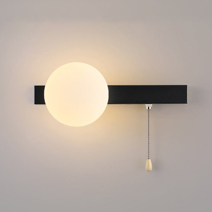 Modern Simplicity Geometry Iron Glass 1-Light Zipper Wall Lamp for Bedroom