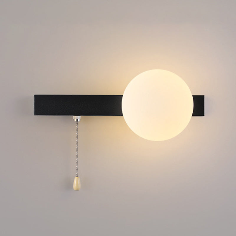 Modern Simplicity Geometry Iron Glass 1-Light Zipper Wall Lamp for Bedroom
