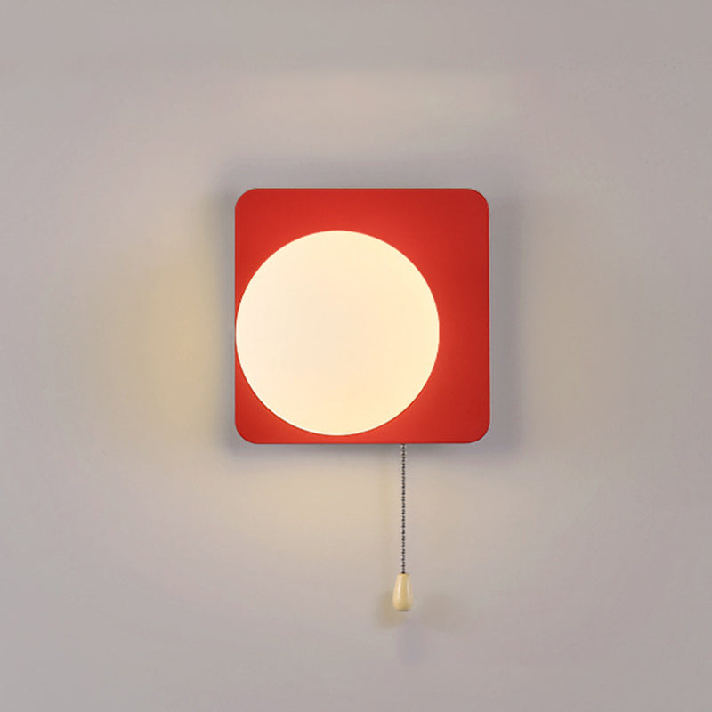 Modern Simplicity Geometry Iron Glass 1-Light Zipper Wall Lamp for Bedroom