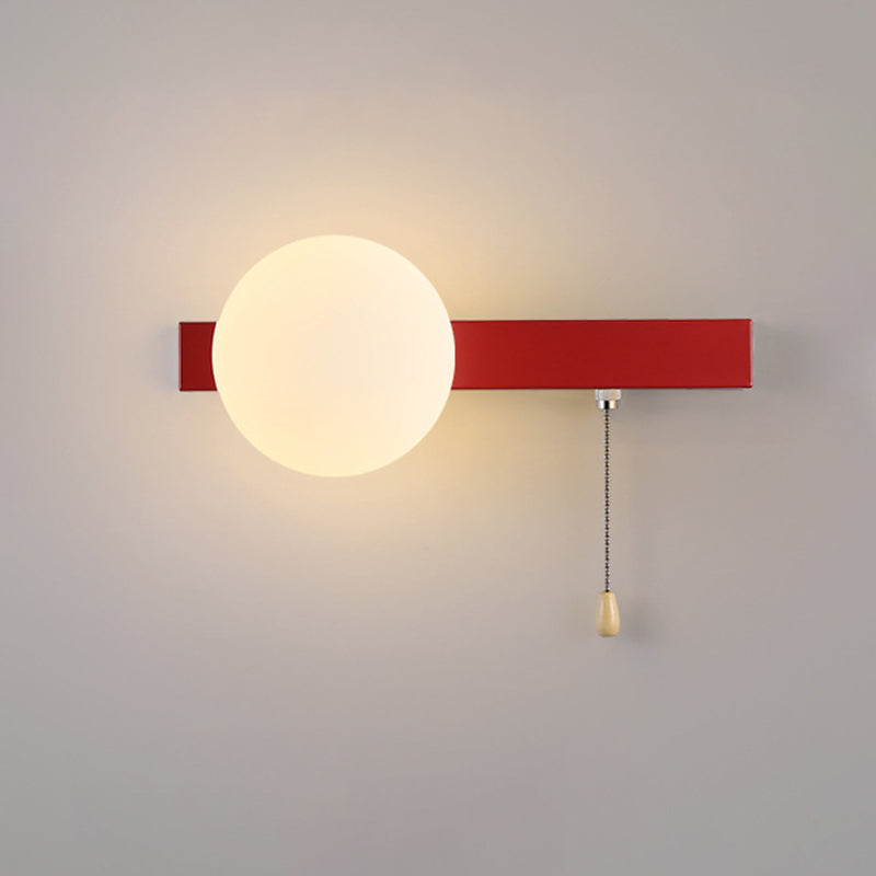 Modern Simplicity Geometry Iron Glass 1-Light Zipper Wall Lamp for Bedroom