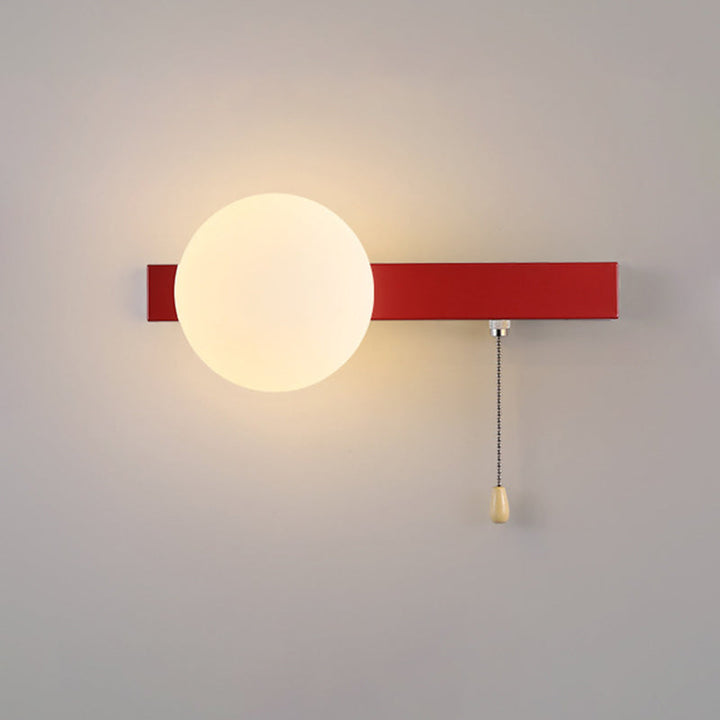 Modern Simplicity Geometry Iron Glass 1-Light Zipper Wall Lamp for Bedroom
