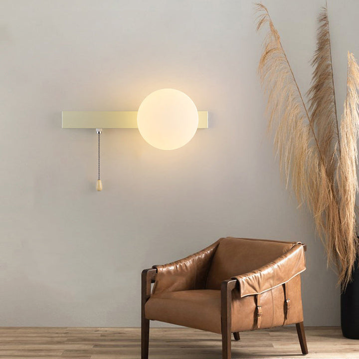 Modern Simplicity Geometry Iron Glass 1-Light Zipper Wall Lamp for Bedroom