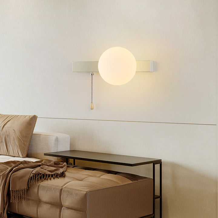 Modern Simplicity Geometry Iron Glass 1-Light Zipper Wall Lamp for Bedroom