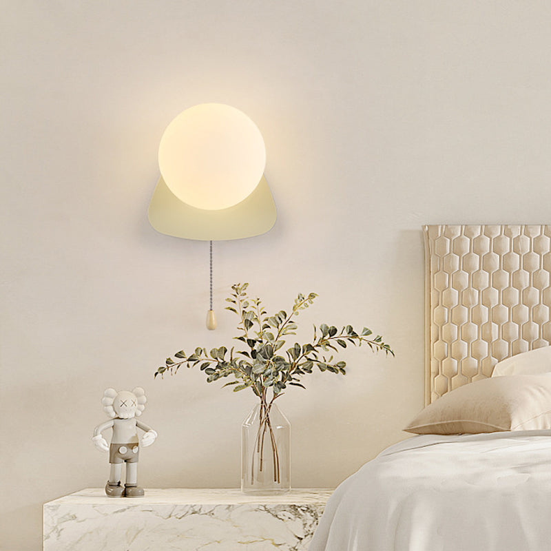 Modern Simplicity Geometry Iron Glass 1-Light Zipper Wall Lamp for Bedroom