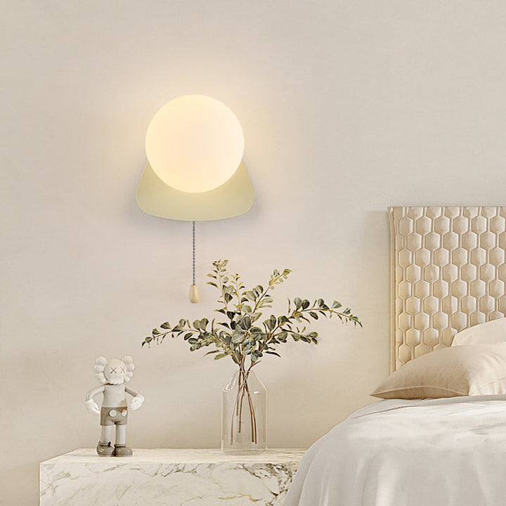 Modern Simplicity Geometry Iron Glass 1-Light Zipper Wall Lamp for Bedroom