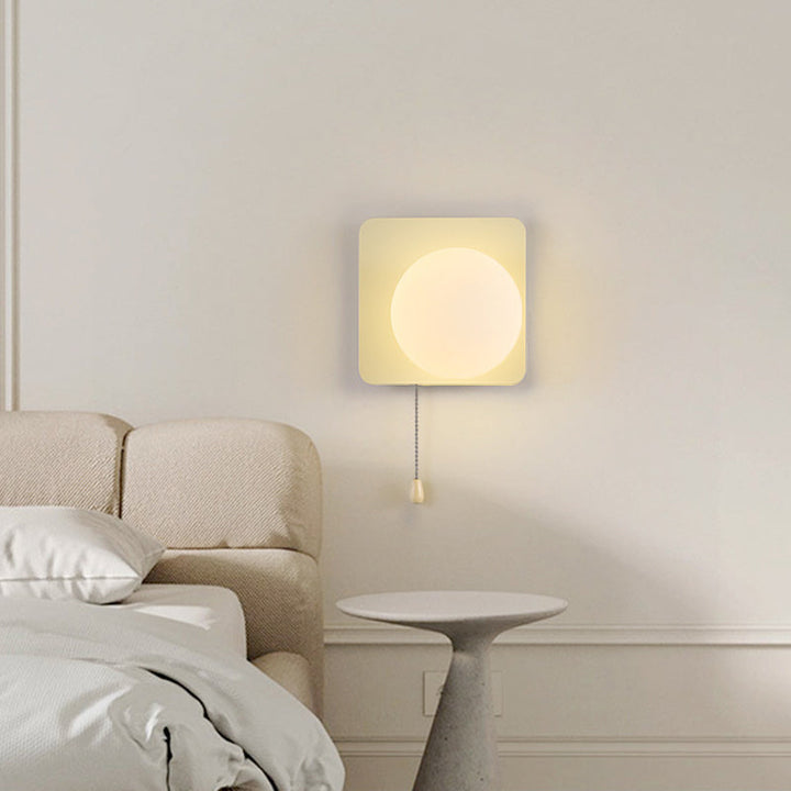 Modern Simplicity Geometry Iron Glass 1-Light Zipper Wall Lamp for Bedroom