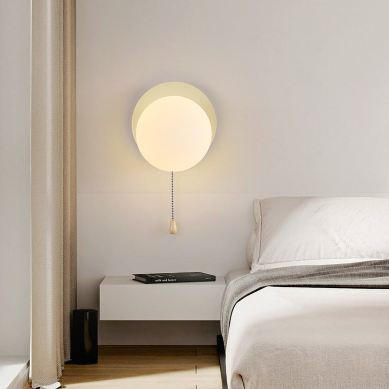 Modern Simplicity Geometry Iron Glass 1-Light Zipper Wall Lamp for Bedroom