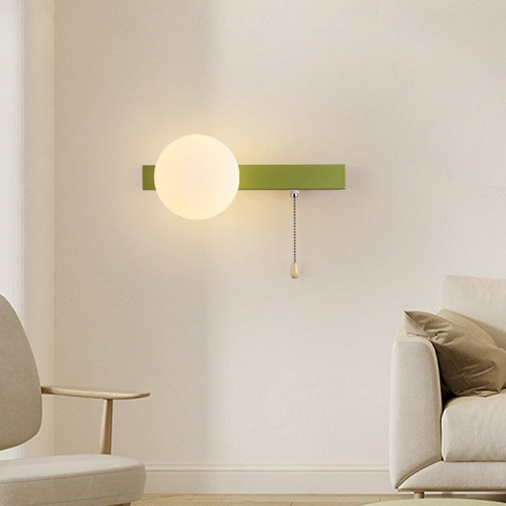 Modern Simplicity Geometry Iron Glass 1-Light Zipper Wall Lamp for Bedroom