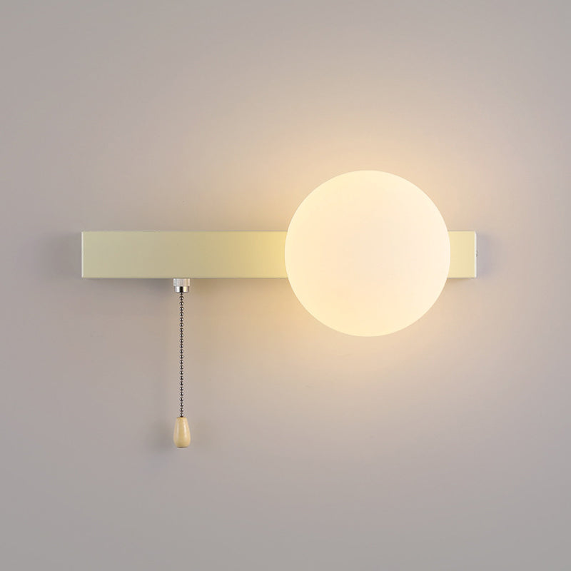 Modern Simplicity Geometry Iron Glass 1-Light Zipper Wall Lamp for Bedroom