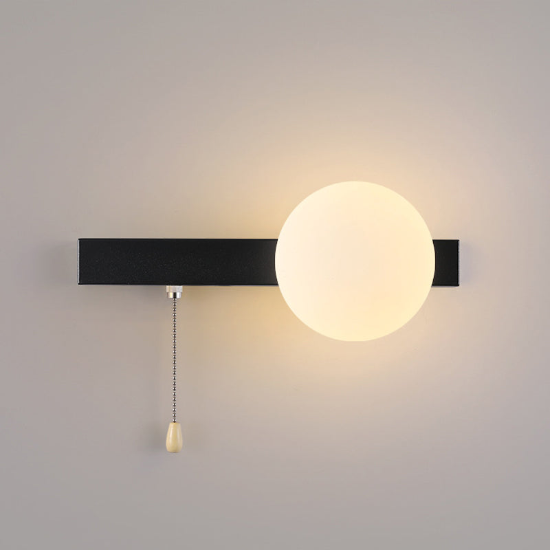 Modern Simplicity Geometry Iron Glass 1-Light Zipper Wall Lamp for Bedroom